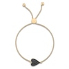 Thumbnail Image 1 of Black Diamond Sideways Heart Bolo Bracelet 1/3 ct tw 14K Yellow Gold 9.5"