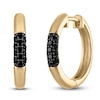 Thumbnail Image 2 of Black Diamond Hoop Earrings 1/3 ct tw 14K Yellow Gold