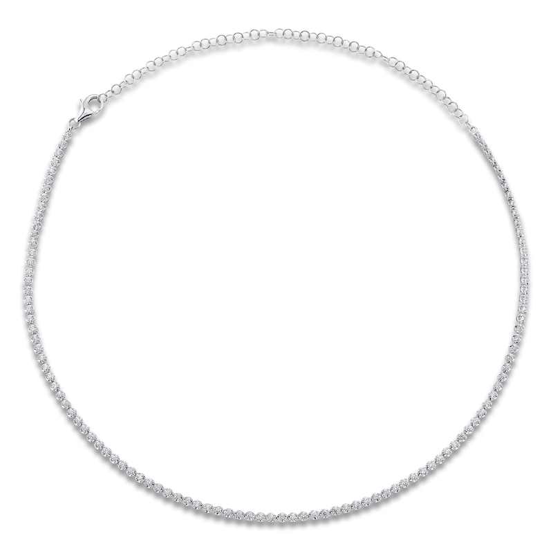 Shy Creation Diamond Tennis Necklace 1-7/8 ct tw 14K White Gold 18" SC55023405V2