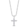 Thumbnail Image 1 of Shy Creation Diamond Cross Necklace 1/10 ct tw 14K White Gold 18&quot; SC55026657