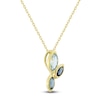 Thumbnail Image 2 of Marquise-Cut Natural Swiss Blue Topaz, London Blue Topaz & Blue Sapphire Necklace 14K Yellow Gold 18&quot;