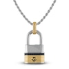 Thumbnail Image 3 of 1933 by Esquire Men's Black Diamond Padlock Necklace 1/5 ct tw Sterling Silver & 14K Yellow Gold Plating 22&quot;