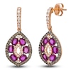 Thumbnail Image 0 of Le Vian Oval-Cut Ruby Marquise-Shaped Dangle Earrings 7/8 ct tw Diamonds 14K Strawberry Gold