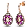 Thumbnail Image 1 of Le Vian Oval-Cut Ruby Marquise-Shaped Dangle Earrings 7/8 ct tw Diamonds 14K Strawberry Gold