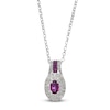 Thumbnail Image 0 of Le Vian Oval-Cut Ruby Necklace 1/3 ct tw Diamonds 14K Vanilla Gold 19"