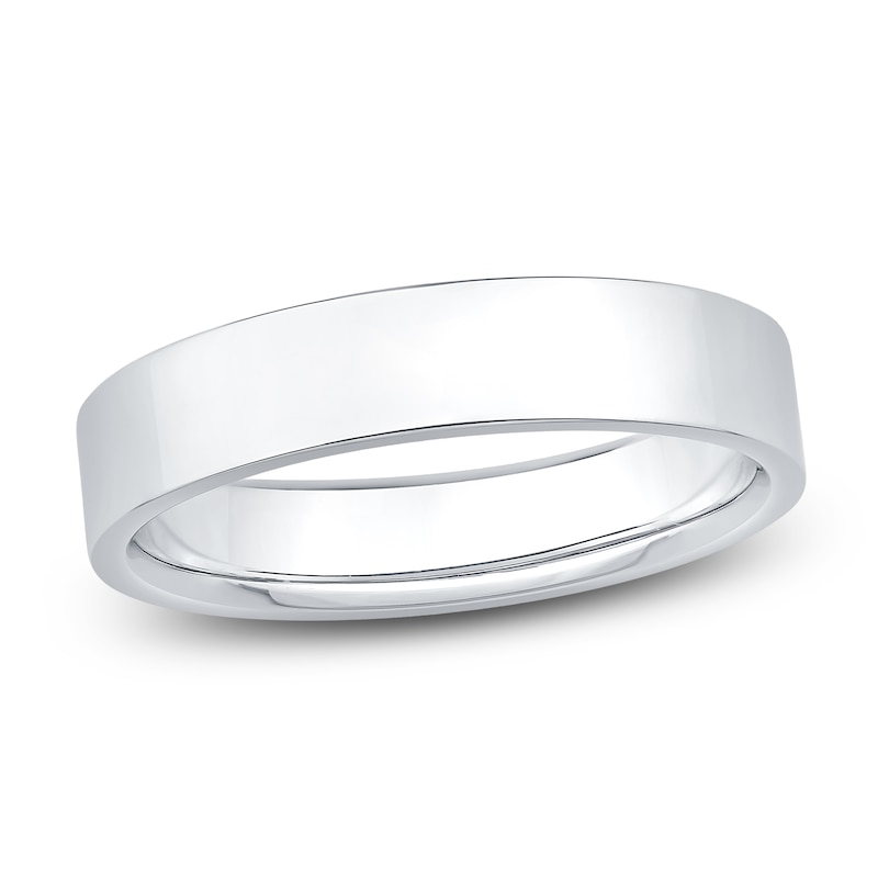 Main Image 1 of Flat Wedding Band Platinum 4mm