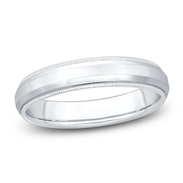 Men's Milgrain Wedding Band Platinum 4.3mm