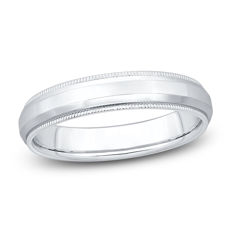 Men's Milgrain Wedding Band Platinum 4.3mm