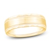 Thumbnail Image 1 of Men's Brushed Center Milgrain Wedding Band 14K Yellow Gold 6.9mm