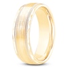 Thumbnail Image 2 of Men's Brushed Center Milgrain Wedding Band 14K Yellow Gold 6.9mm