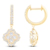 Thumbnail Image 1 of Diamond Clover Dangle Hoop Earrings 1 ct tw 10K Yellow Gold