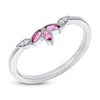 Thumbnail Image 2 of Kirk Kara Marquise-Cut Natural Pink Sapphire & Diamond Accent Wedding Band 18K White Gold