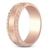 Thumbnail Image 2 of Kirk Kara Men's Engraved Brushed Wedding Band 18K Rose Gold 7mm