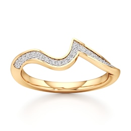 J'Lure Lab-Created Diamond Contour Wedding Band 1/6 ct tw 18K Yellow Gold