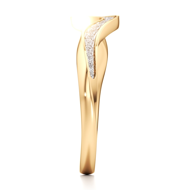 Main Image 3 of J'Lure Lab-Created Diamond Contour Wedding Band 1/6 ct tw 18K Yellow Gold