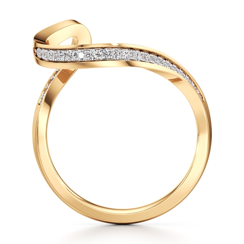 Main Image 2 of J'Lure Lab-Created Diamond Contour Wedding Band 1/5 ct tw 18K Yellow Gold