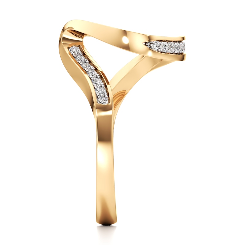 Main Image 3 of J'Lure Lab-Created Diamond Contour Wedding Band 1/5 ct tw 18K Yellow Gold