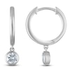 Thumbnail Image 1 of Round-Cut Lab-Created Diamond Solitaire Dangle Hoop Earrings 1/2 ct tw 14K White Gold (SI2/F)