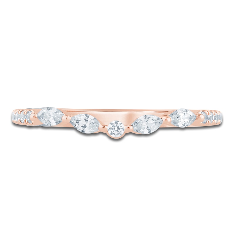 Main Image 3 of Pnina Tornai Marquise & Round-Cut Diamond Contour Anniversary Ring 1/4 ct tw 14K Rose Gold