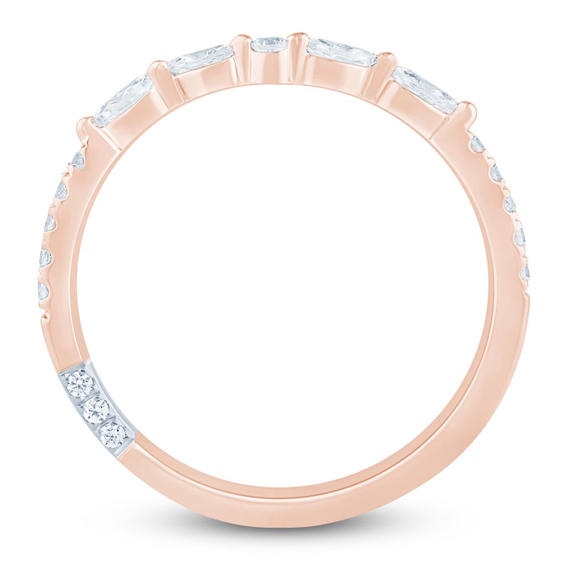 Main Image 4 of Pnina Tornai Marquise & Round-Cut Diamond Contour Anniversary Ring 1/4 ct tw 14K Rose Gold