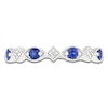 Thumbnail Image 2 of Blue Lab-Created Sapphire & Diamond-Accent Milgrain Ring Sterling Silver