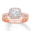 Thumbnail Image 0 of Diamond Bridal Set 3/4 ct tw Princess/Round 14K Two-Tone Gold