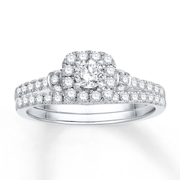 Diamond Bridal Set 5/8 ct tw Round-cut 14K White Gold