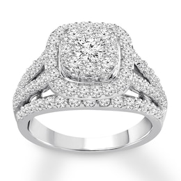 Diamond Engagement Ring 2 ct tw Round-cut 14K White Gold