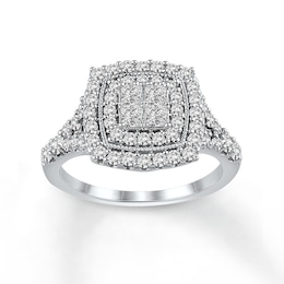 Diamond Engagement Ring 1-1/4 ct tw Princess-cut 14K White Gold