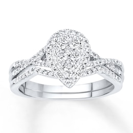 Diamond Bridal Set 1/2 carat tw Round-cut 14K White Gold