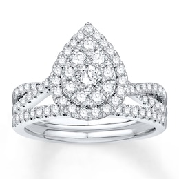 Diamond Bridal Set 1 carat tw Round-cut 14K White Gold