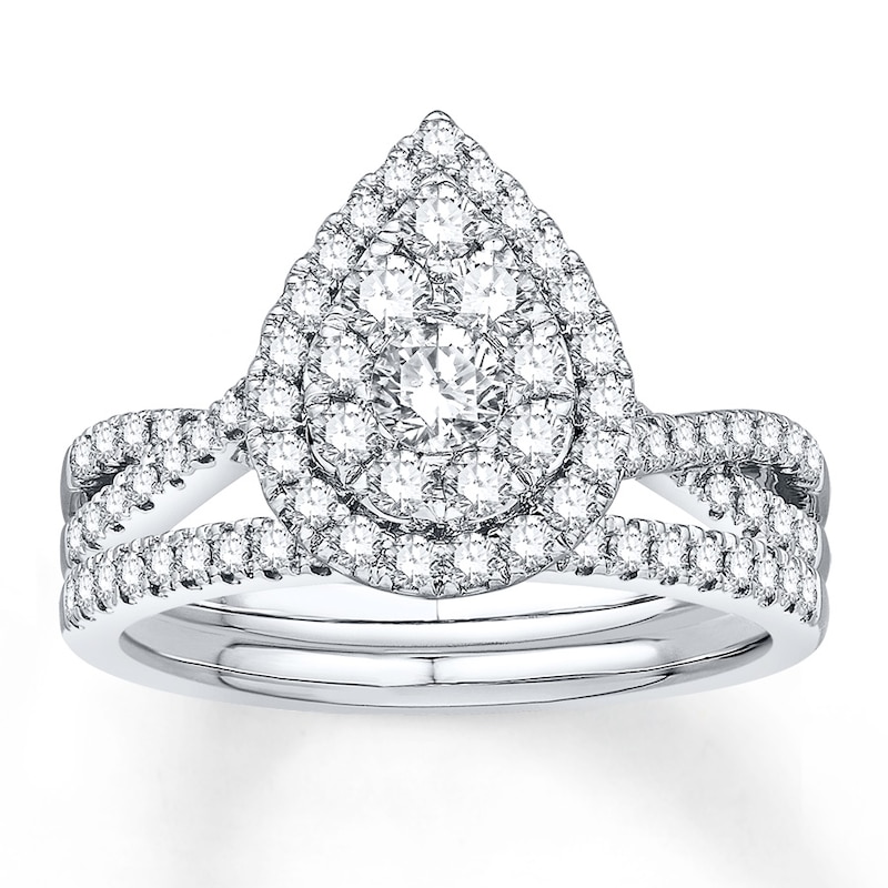 Main Image 1 of Diamond Bridal Set 1 carat tw Round-cut 14K White Gold