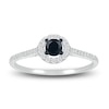 Thumbnail Image 5 of Black Diamond Bridal Set 1/2 ct tw Round-cut 14K White Gold