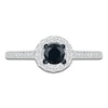 Thumbnail Image 6 of Black Diamond Bridal Set 1/2 ct tw Round-cut 14K White Gold