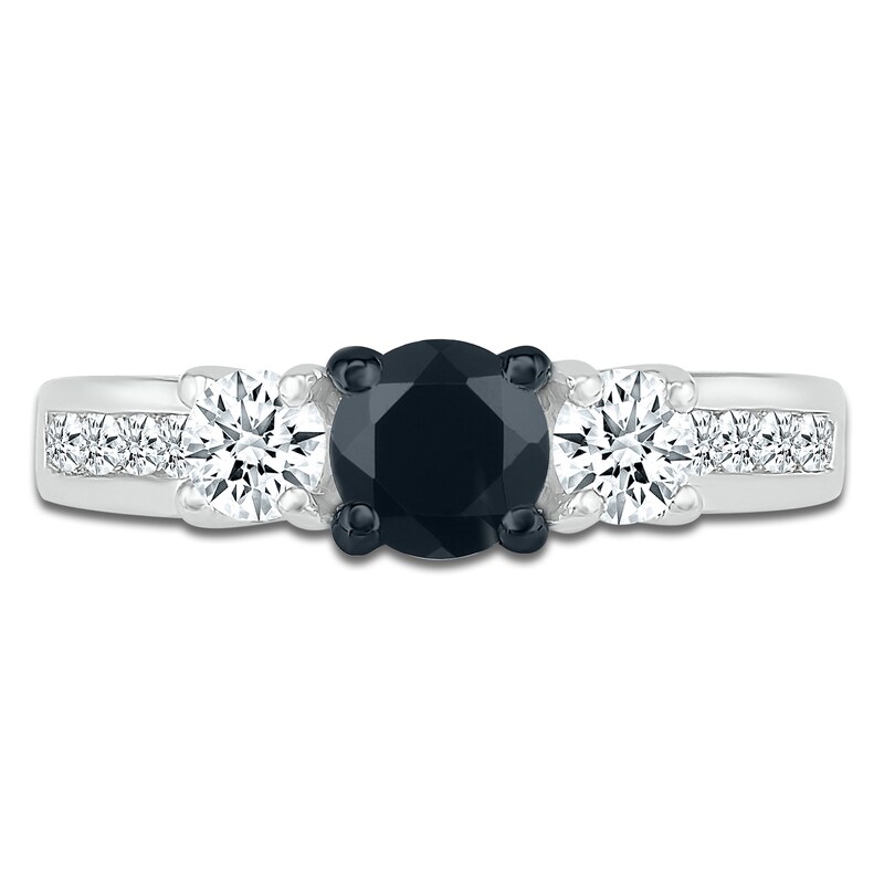 Black Diamond Engagement Ring 2 ct tw 14K White Gold