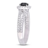 Thumbnail Image 2 of Black Diamond Ring 1 carat tw Round-cut 14K White Gold