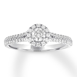 Diamond Engagement Ring 5/8 ct tw Round-cut 14K White Gold