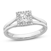 Thumbnail Image 0 of Diamond Engagement Ring 1/3 ct tw Princess/Round 14K White Gold