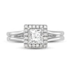 Thumbnail Image 2 of Diamond Engagement Ring 1/3 ct tw Princess/Round 14K White Gold