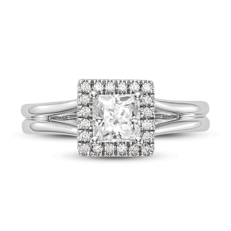 Diamond Engagement Ring 1/3 ct tw Princess/Round 14K White Gold