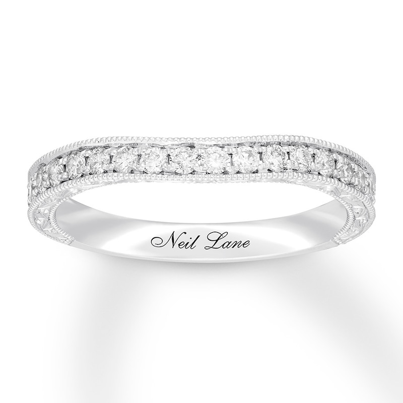 Neil Lane Men's Diamond Wedding Band 1 ct tw Round-cut 14K White Gold