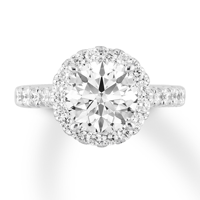 Certified Diamond Engagement Ring 2 1 2 Ct Tw 18k White Gold