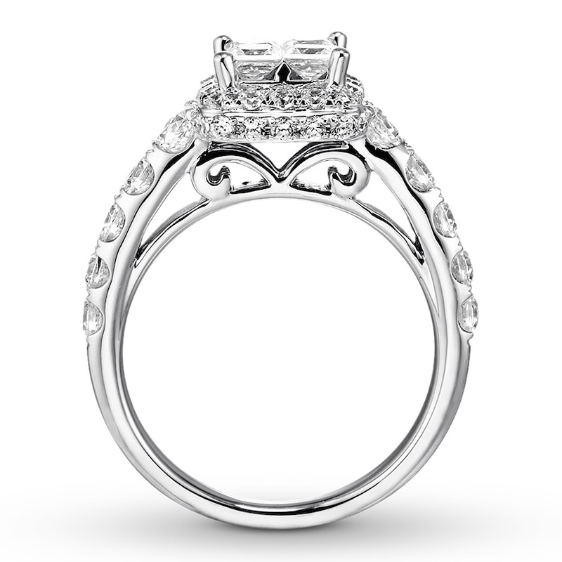 Main Image 2 of Diamond Engagement Ring 2 ct tw Princess-cut 14K White Gold