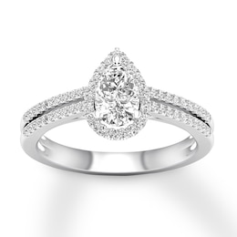 Diamond Engagement Ring 3/4 ct tw Pear-shaped 14K White Gold