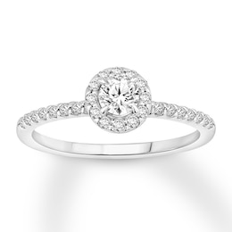 Diamond Engagement Ring 5/8 carat tw Round 14K White Gold