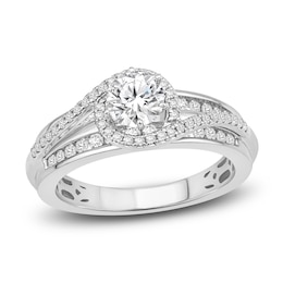 Diamond Engagement Ring 7/8 ct tw Round-cut 14K White Gold