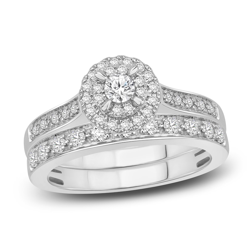 Main Image 1 of Diamond Bridal Set 1/2 ct tw Round-Cut 14K White Gold