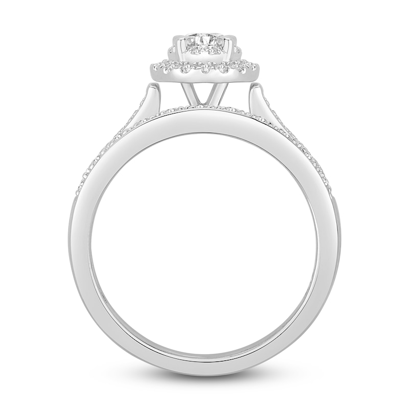 Main Image 2 of Diamond Bridal Set 1/2 ct tw Round-Cut 14K White Gold