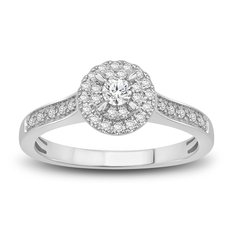 Main Image 4 of Diamond Bridal Set 1/2 ct tw Round-Cut 14K White Gold