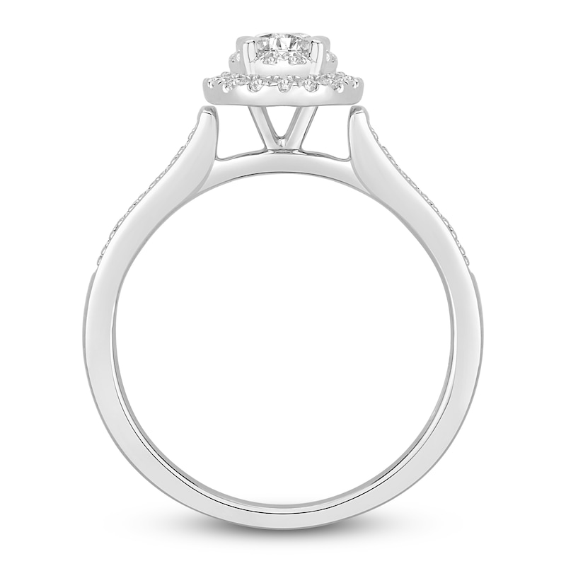 Main Image 5 of Diamond Bridal Set 1/2 ct tw Round-Cut 14K White Gold